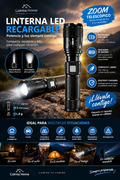 Linterna LED Recargable con Zoom